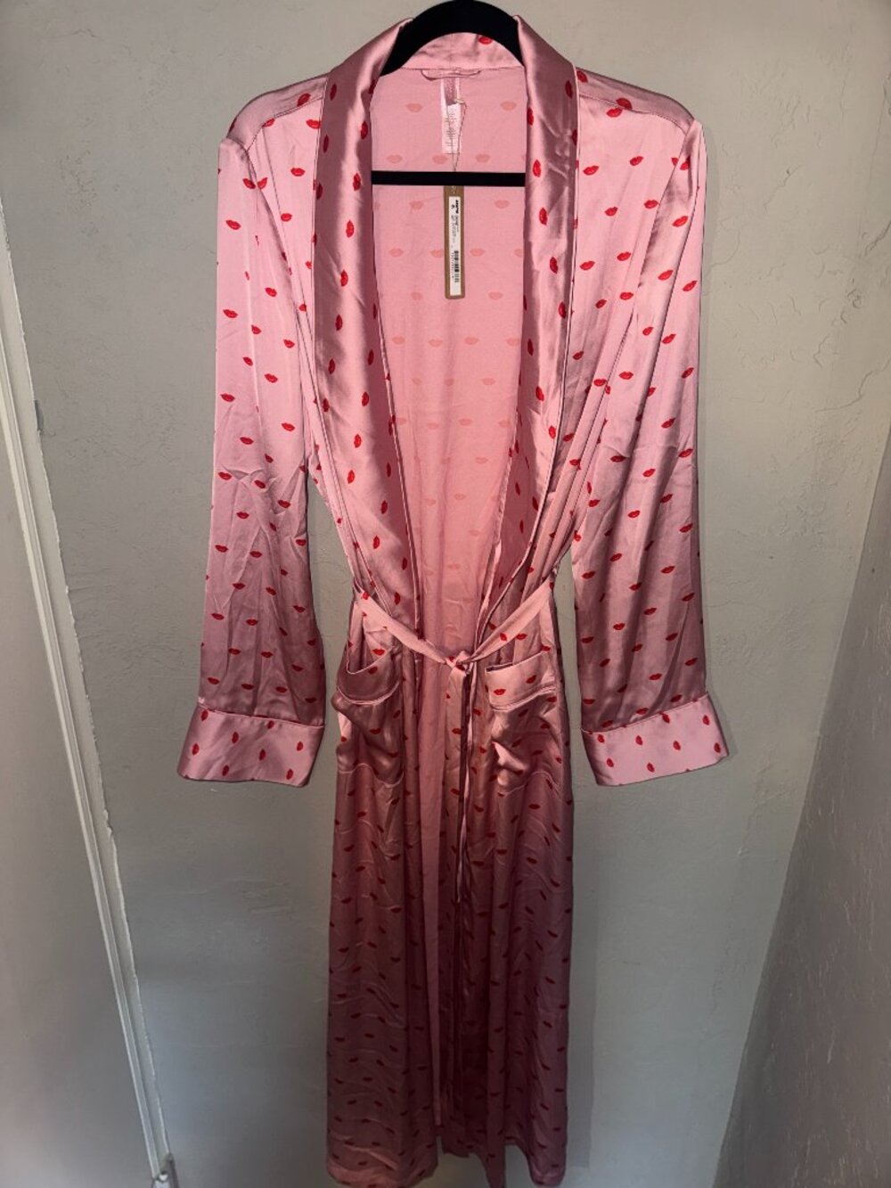 NWT Skims Woven Shine Sleep Long Robe in Halite Kim's Lips - size L